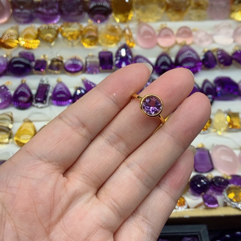 【闪购商品】水晶水晶戒指银S925镶嵌