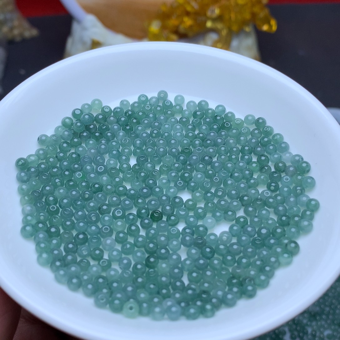 【闪购商品】翡翠手链未镶嵌卡3.5冰透蓝水100个