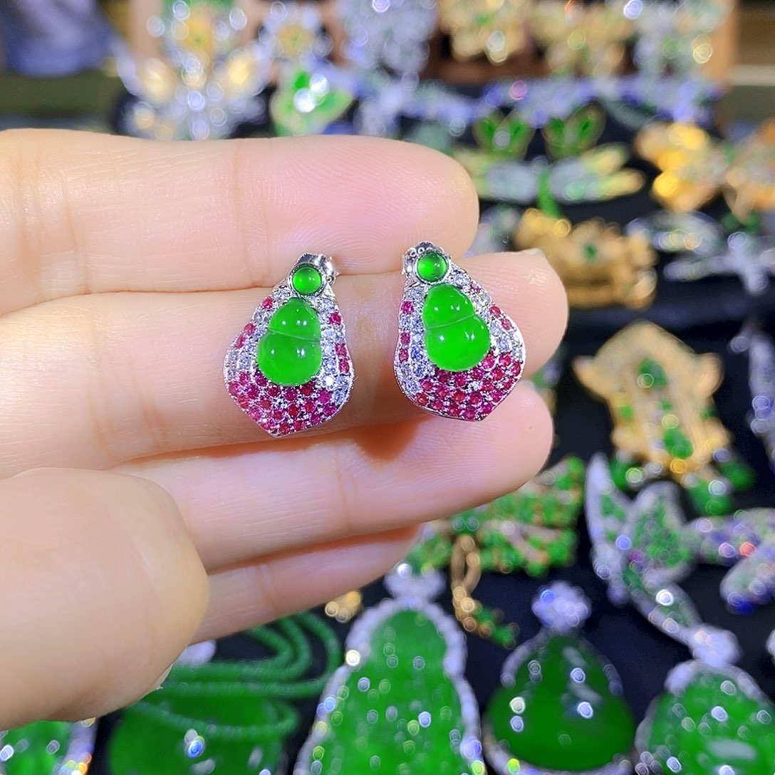 吊坠(不含链)银S925镶嵌翡翠