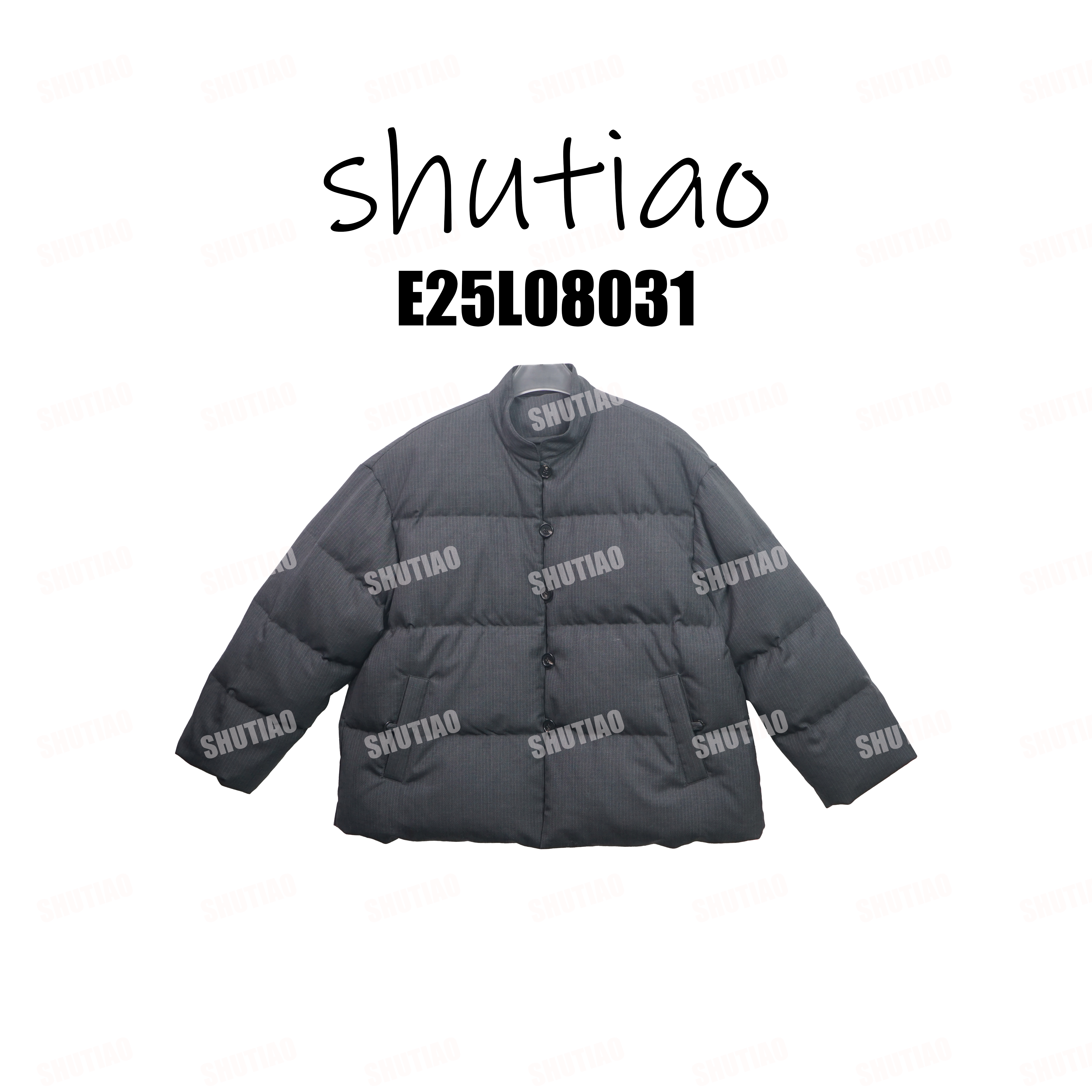 【SHUTIAO】2025冬季：90鸭绒混纺羊毛条纹羽绒服E25L08031