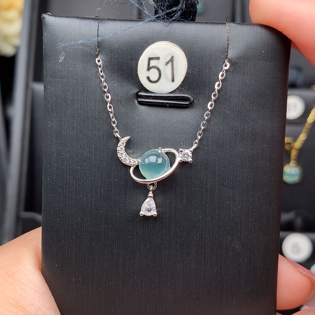 翡翠银S925镶嵌颈饰