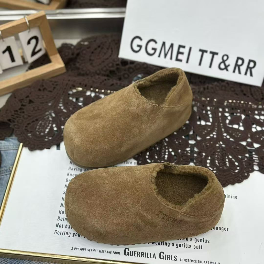 2025冬季新款时尚百搭休闲鞋软底女鞋潮棉鞋两穿一脚蹬厚底简约潮