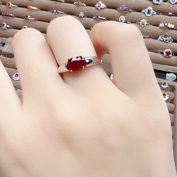 银S925镶嵌红宝石戒指