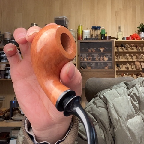 昌化石印石石楠木手工制作烟斗