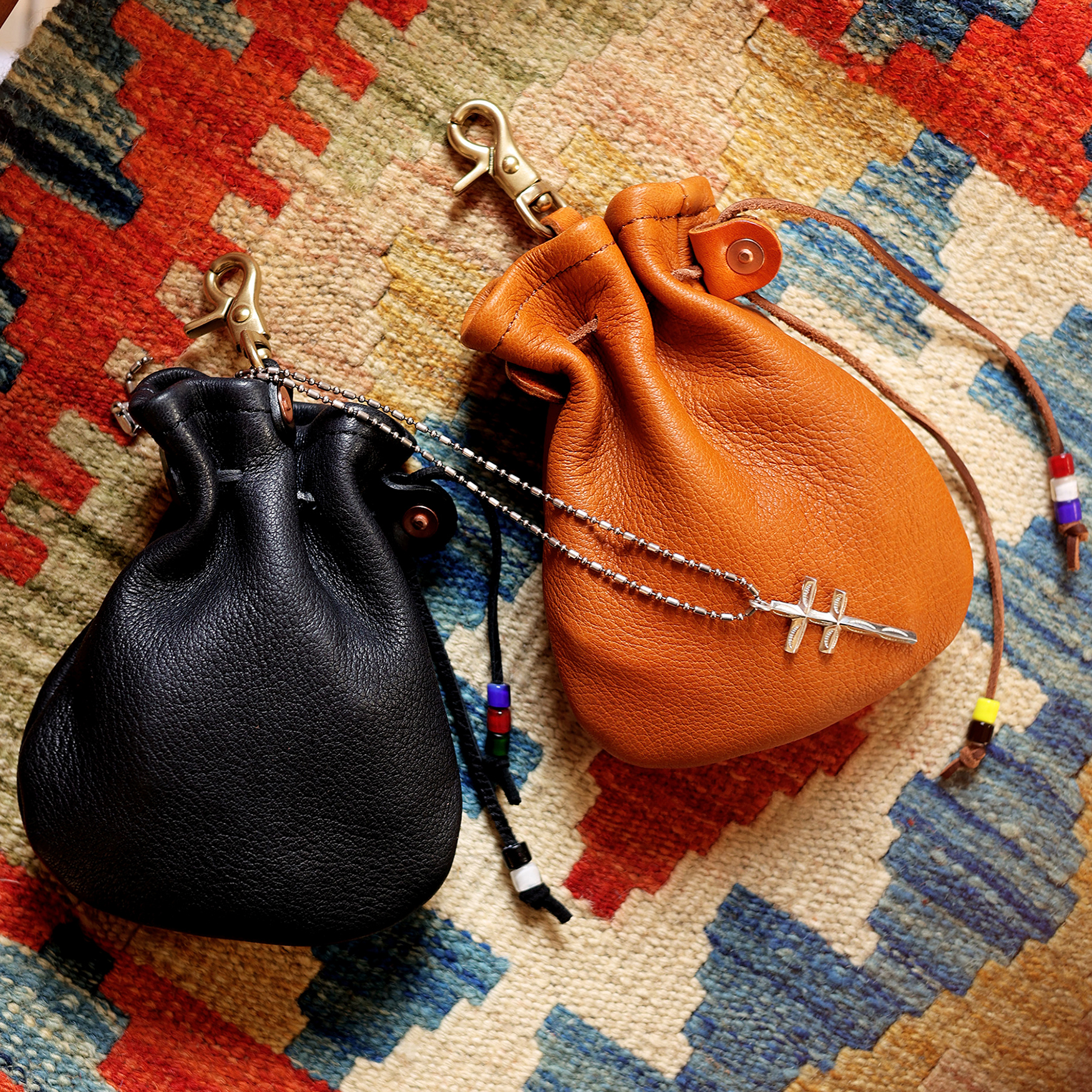 首饰袋 真鹿皮手工文玩手串核桃首饰袋随身零钱耳机包挂包EDC潮玩