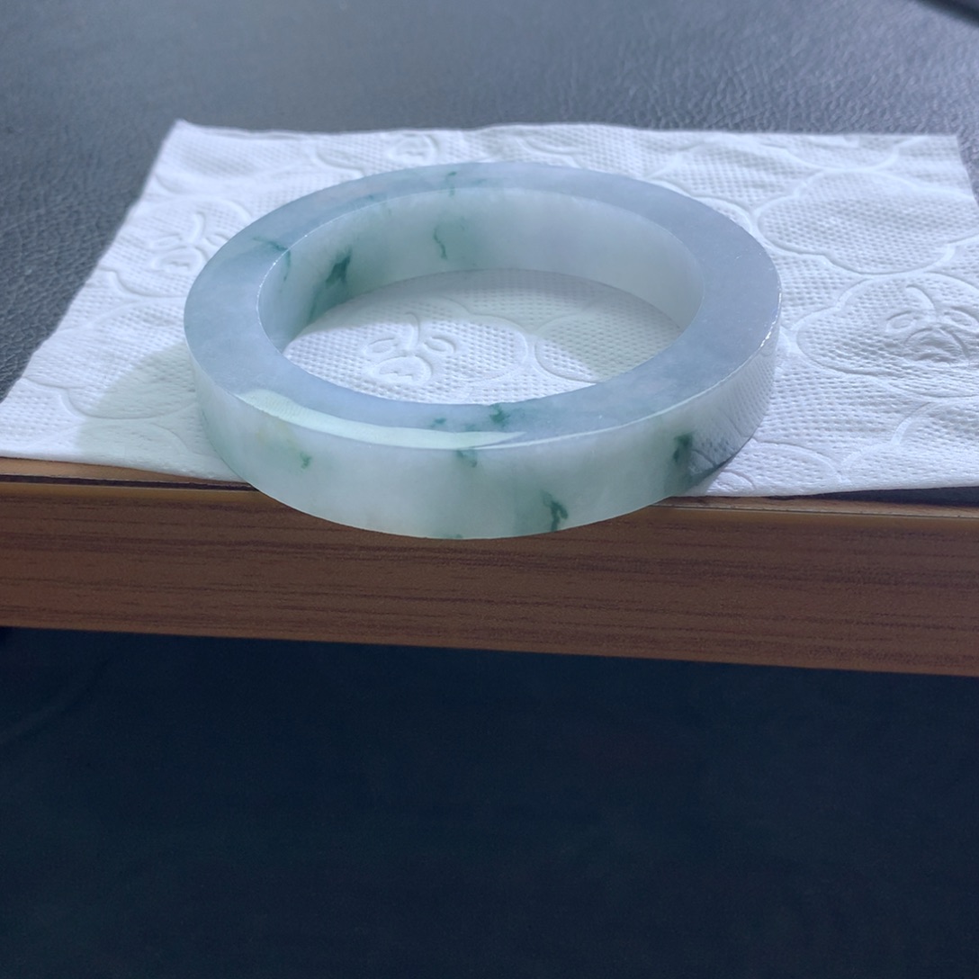 定制翡翠未镶嵌翡翠手镯冰飘花蓝花