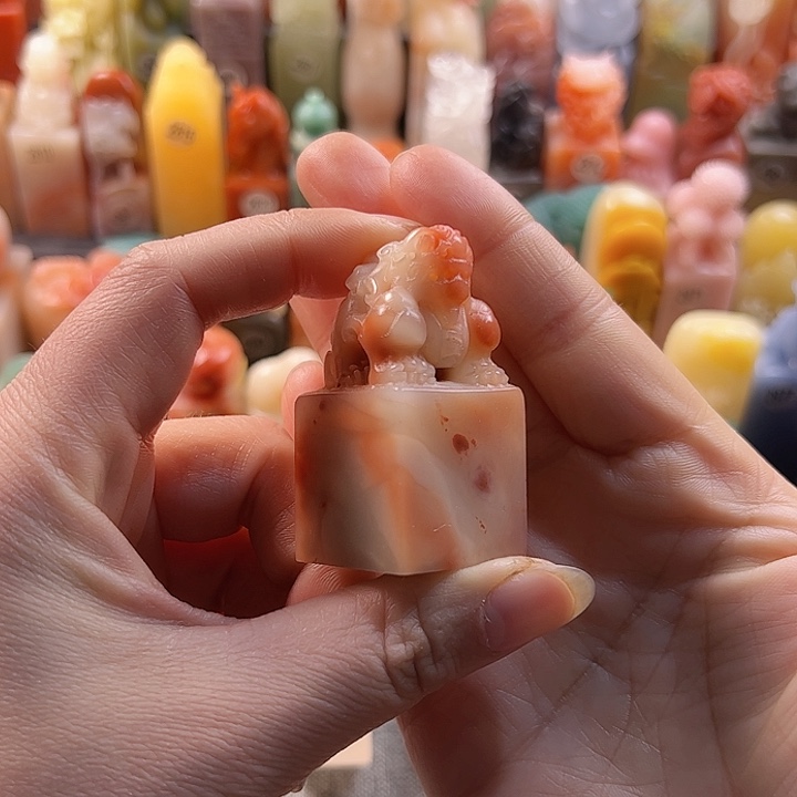 老挝石印石এ****❦手工定制2.5厘米，貔貅