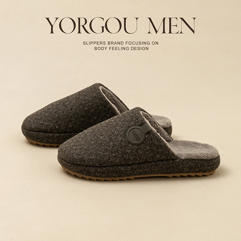 远港加绒透气棉拖鞋女士情侣新款秋冬季居家室内保暖防滑地板拖男
