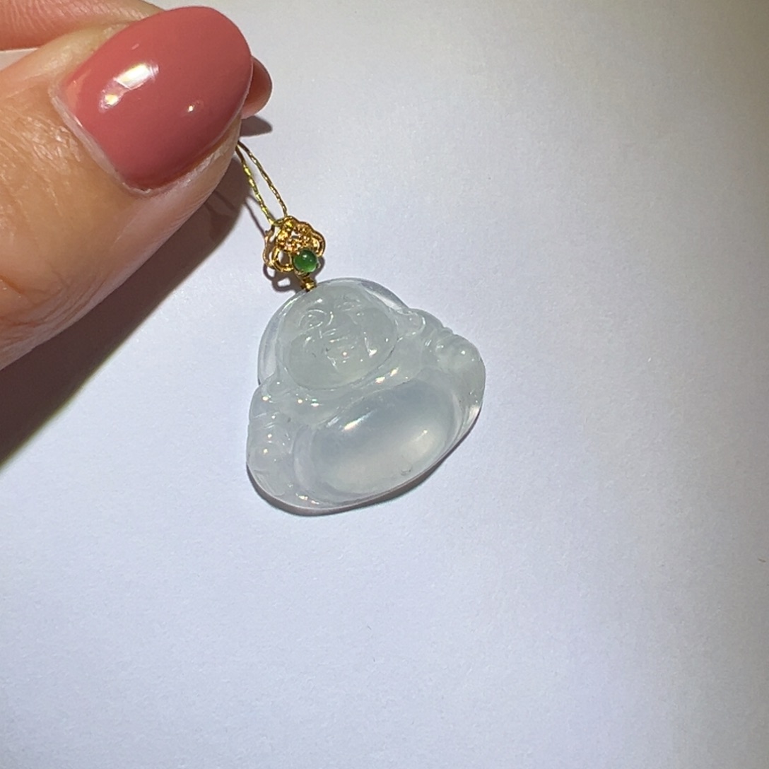 翡翠颈饰18K金镶嵌吊坠