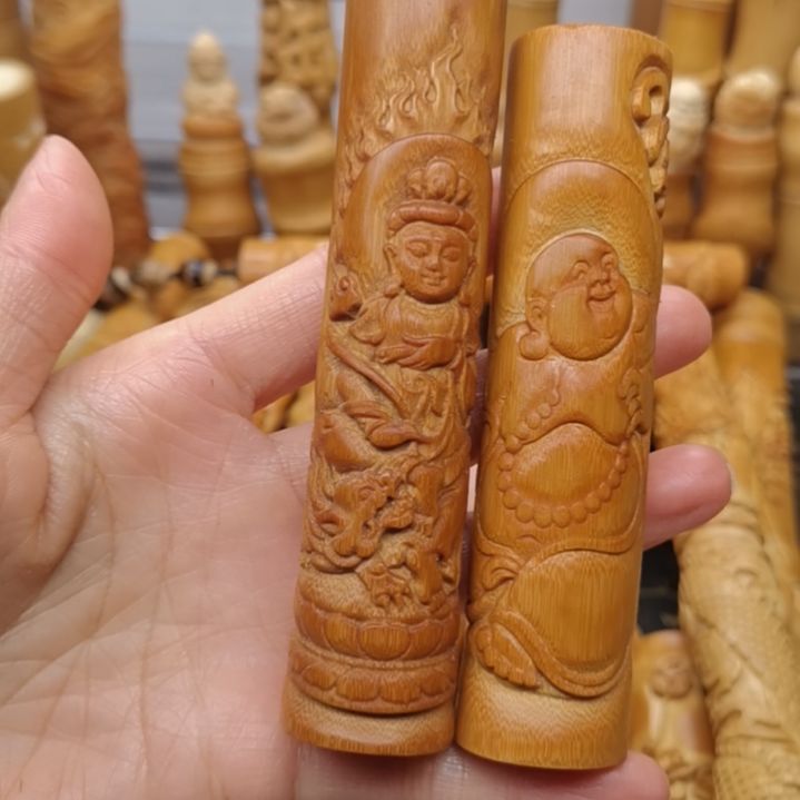 乐***李竹红皮料子浮弥勒文殊菩萨