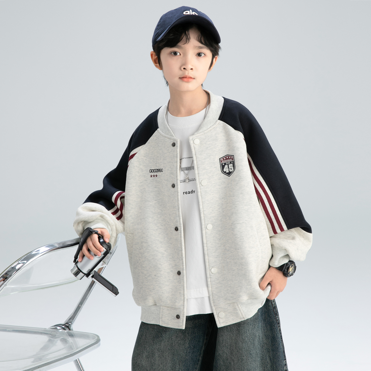 男童春秋款棒球服2025新款外套中大儿童学院风潮【易景】A5388