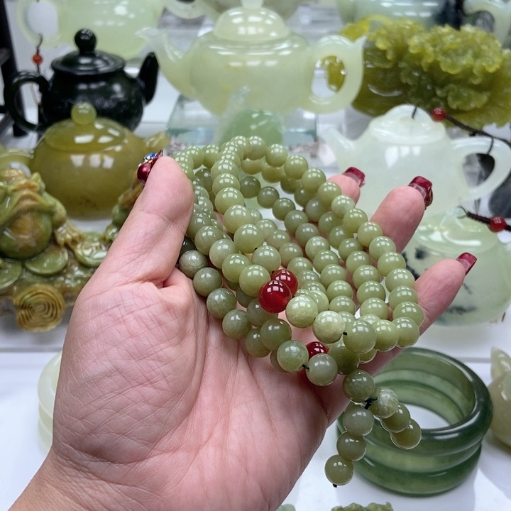 蛇纹石玉手链未镶嵌