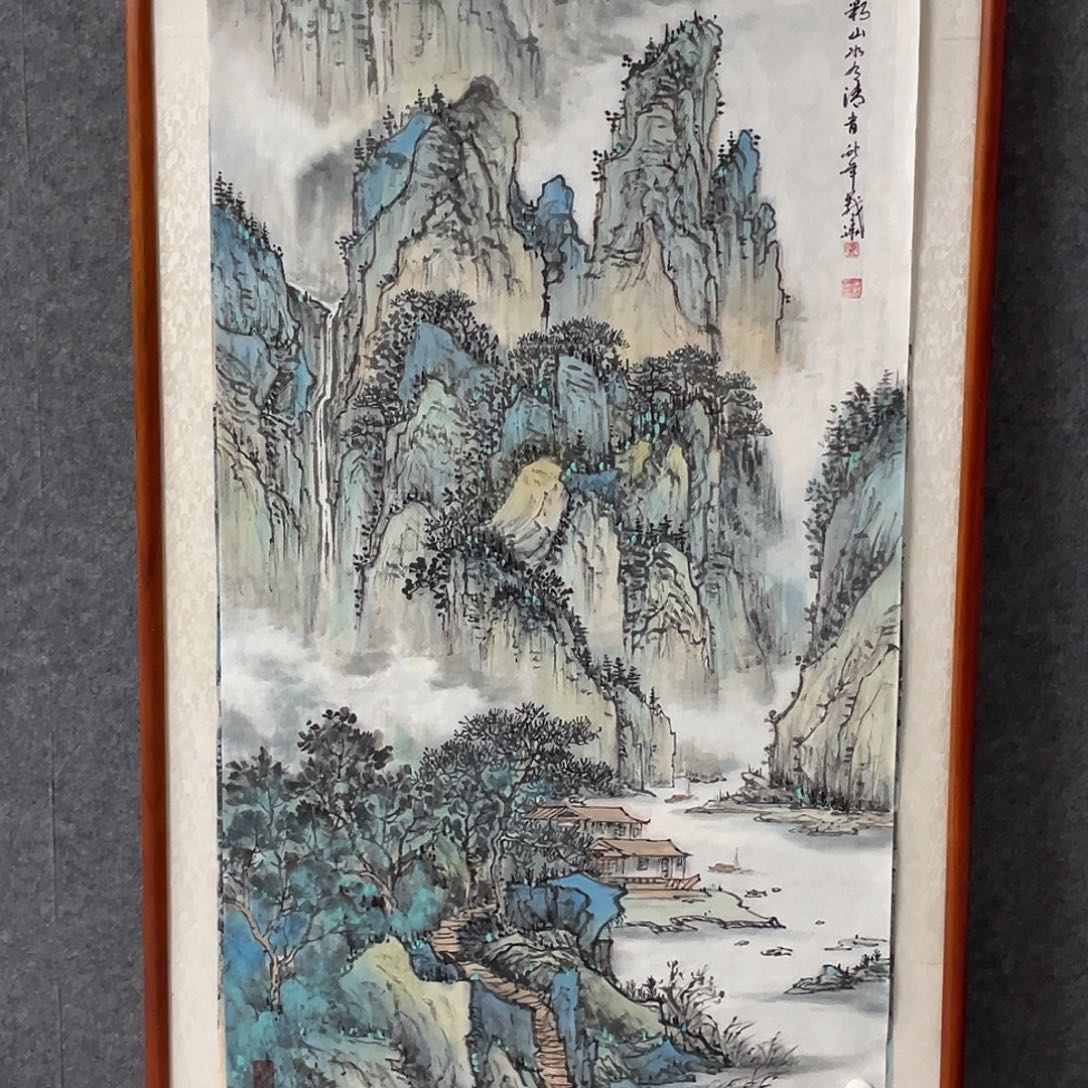 热***鱼国画四尺画芯 捡漏