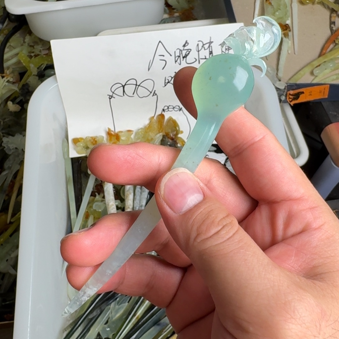 未镶嵌蛇纹石玉发饰
