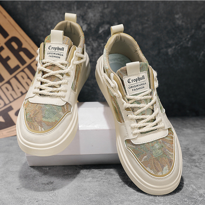 原宿风男学生拼色低帮休闲板鞋韩版潮款系带平底运动单鞋秋季新款