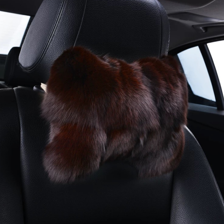 狐狸毛汽车坐垫头枕
