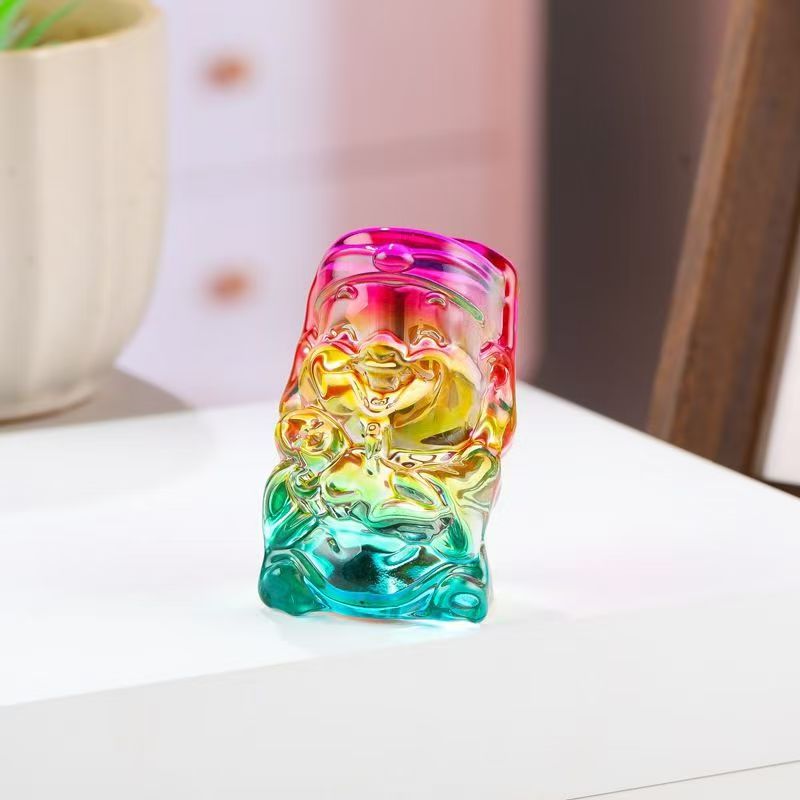 【正品】七彩水晶福神爷创意摆件直径6公分-S156