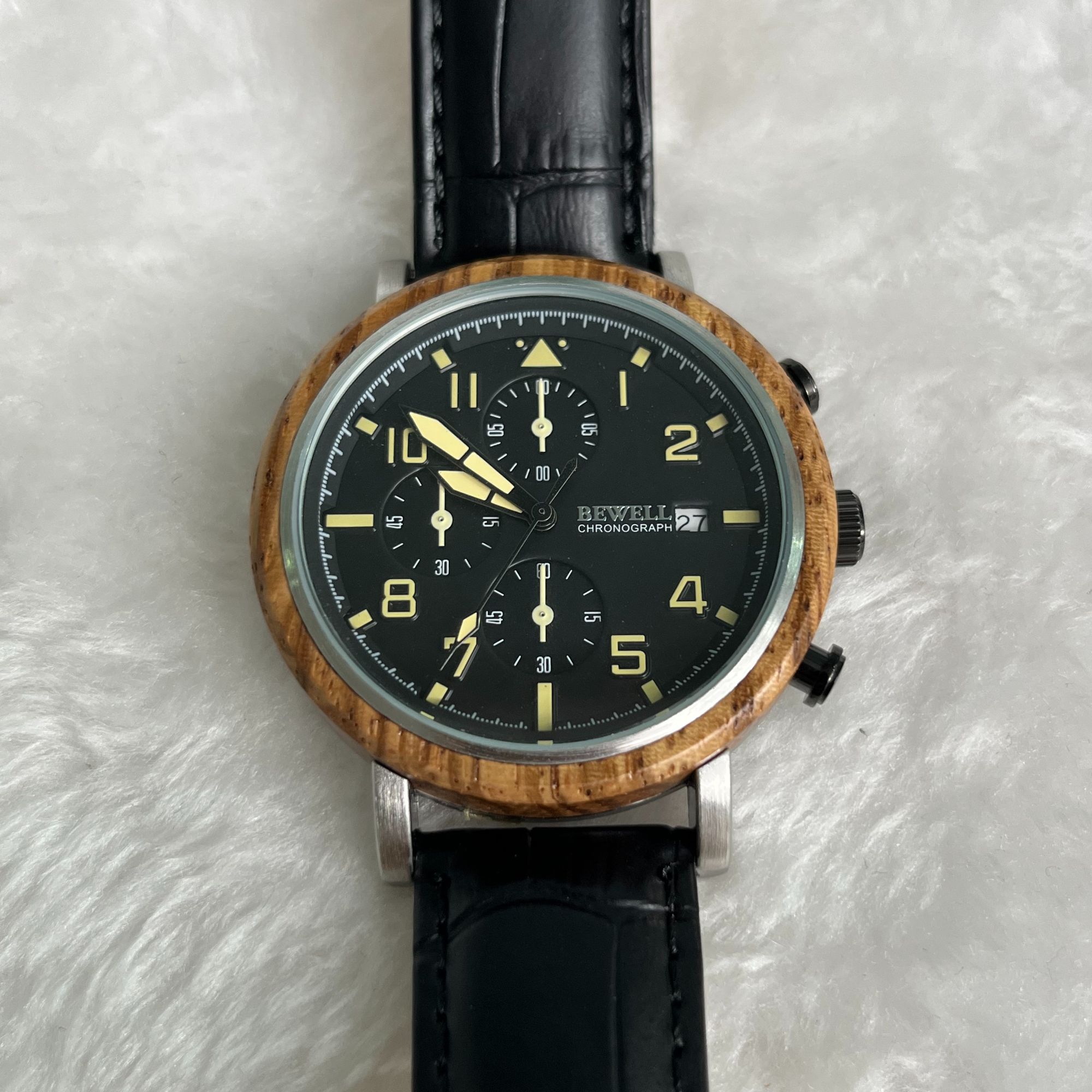 多功能百搭腕表实木时尚真皮国产腕表