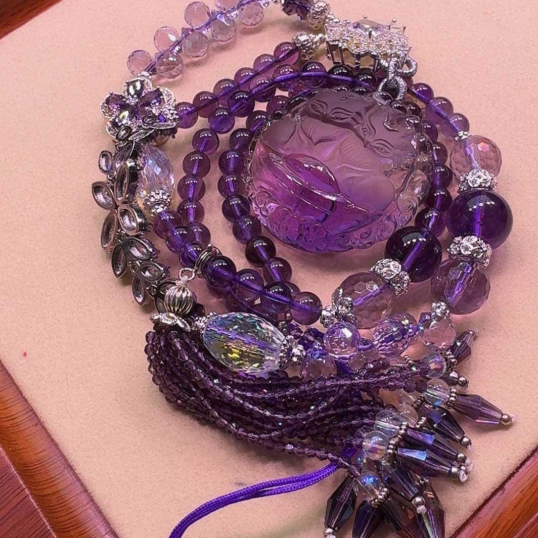 水晶颈饰未镶嵌天然水晶狐狐吊坠