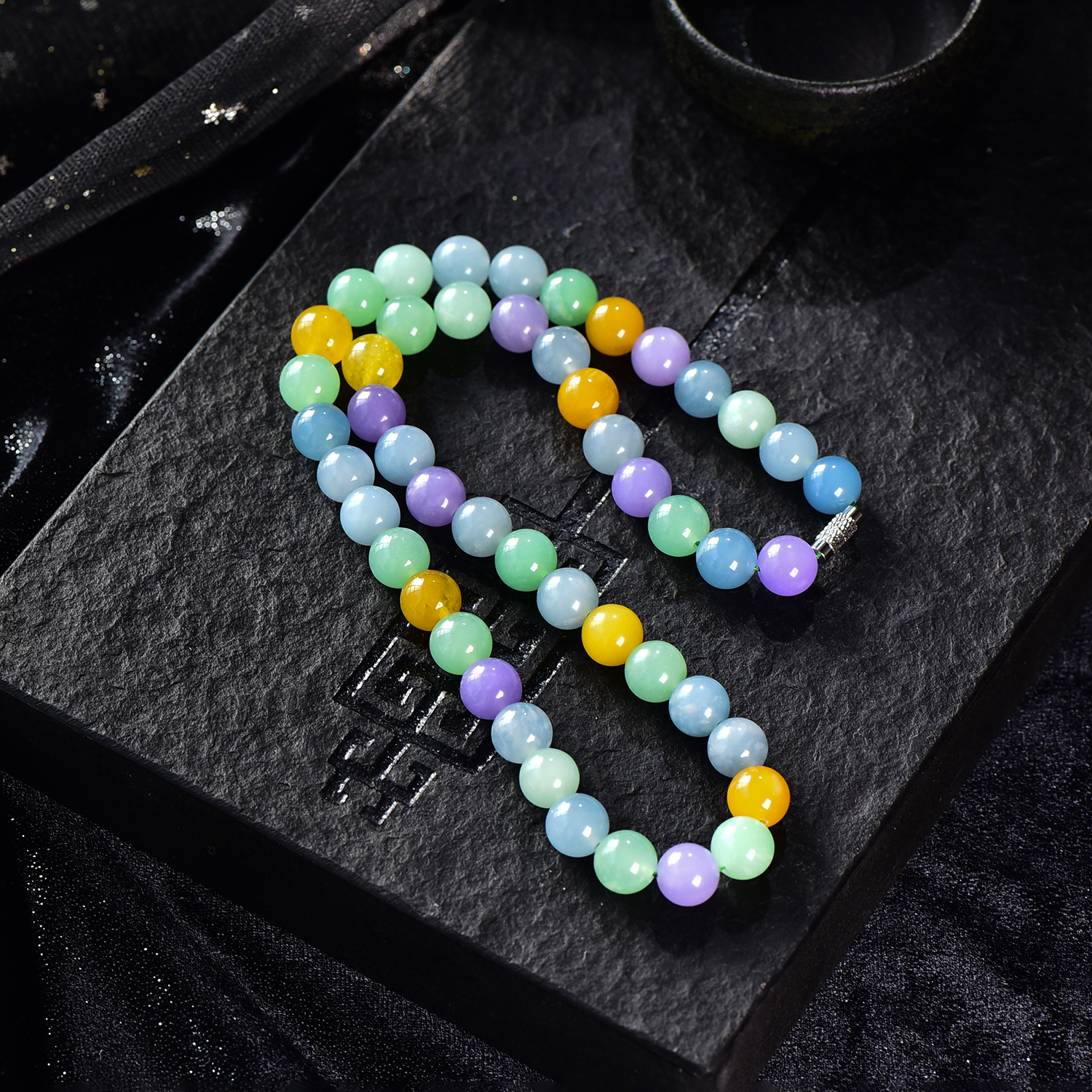 FX3017老坑老料多宝冰种珠链10MM