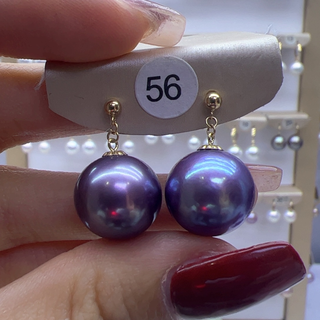 淡水珍珠耳饰18K金镶嵌