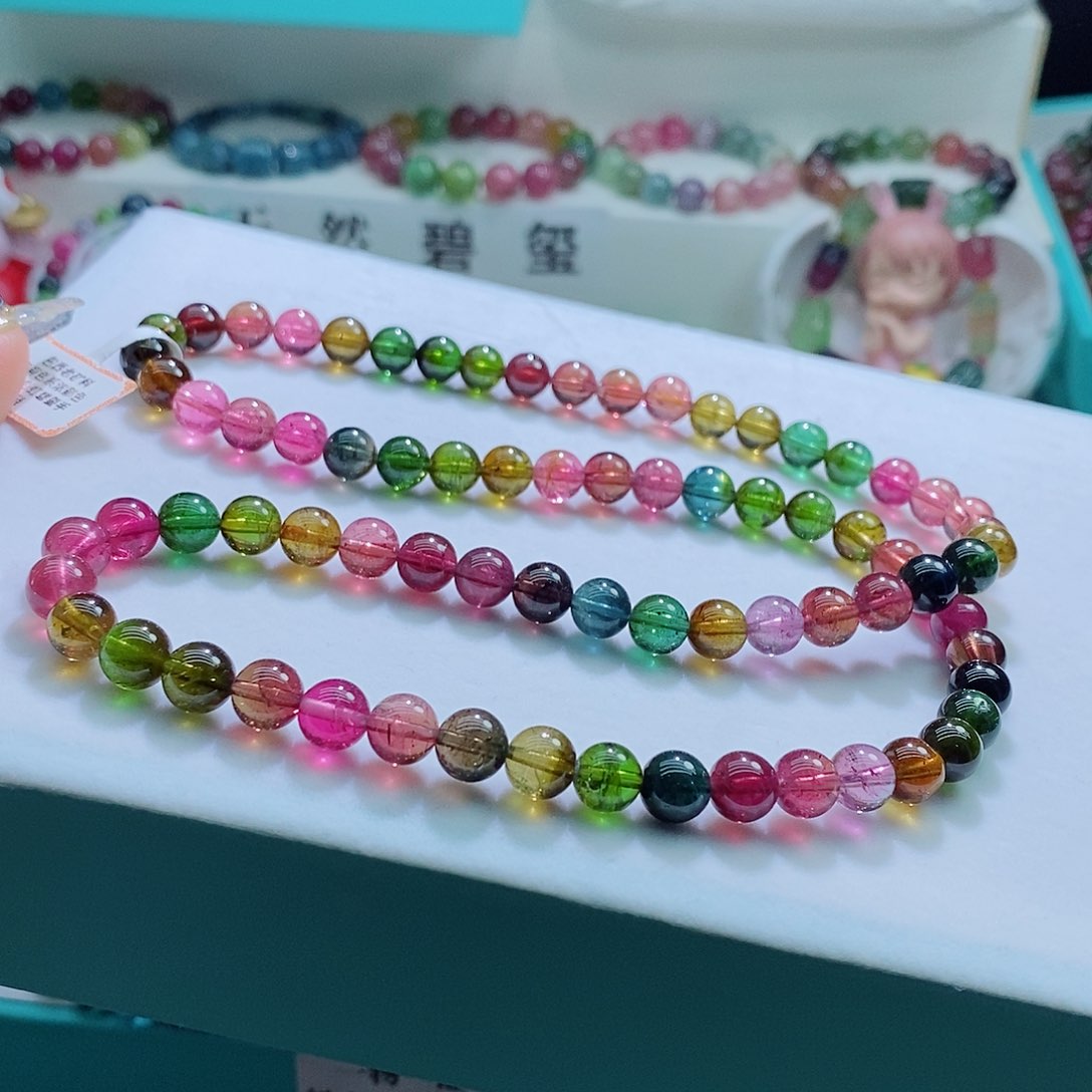 碧玺手链未镶嵌7.7mm左右