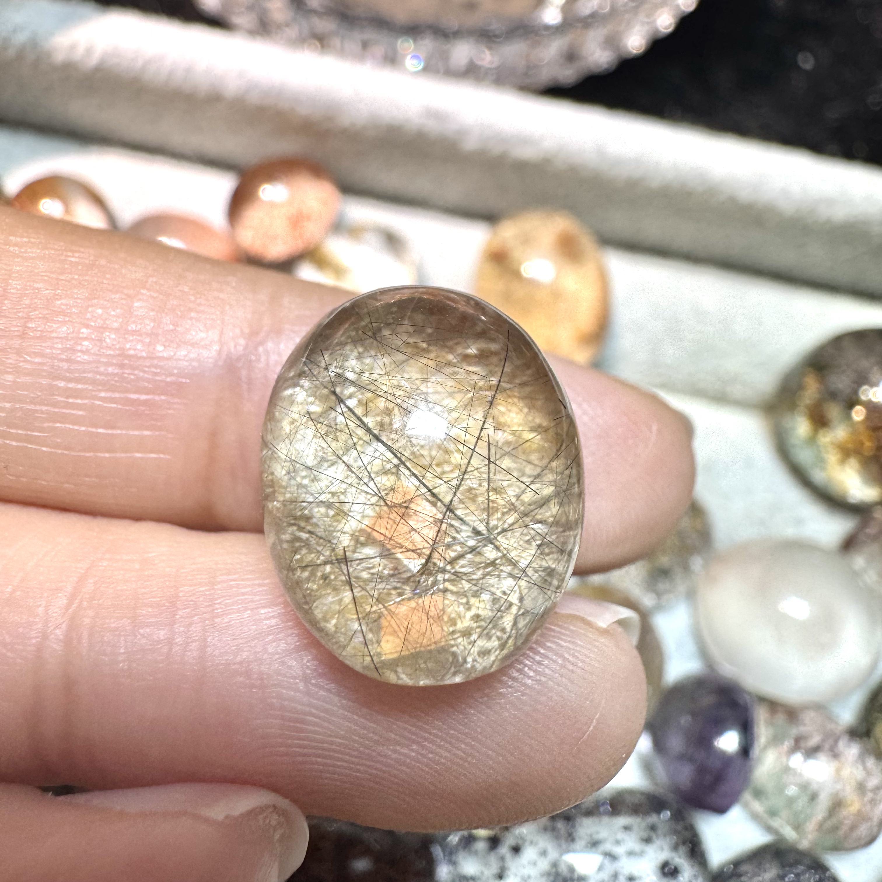 定制款幽灵串发天然水晶蛋面