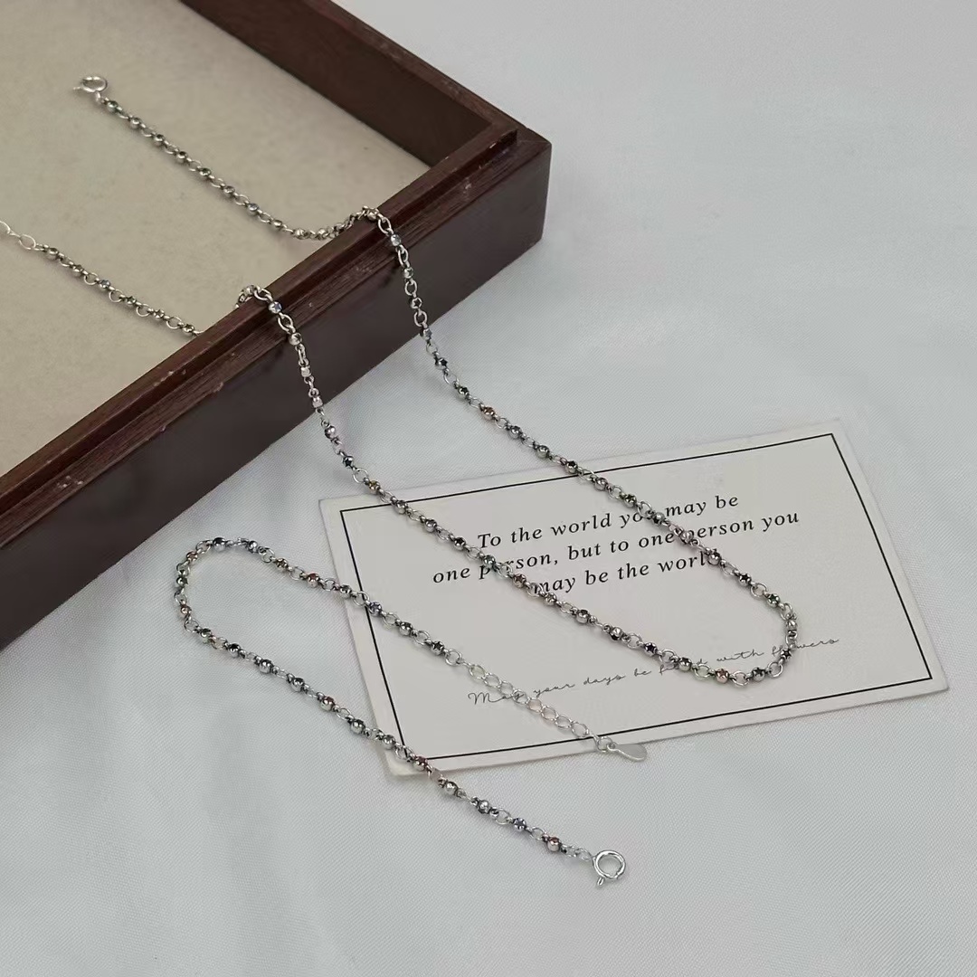 链子925银 韩版星芒彩锆套系手链项链YX3375时尚百搭气质通勤