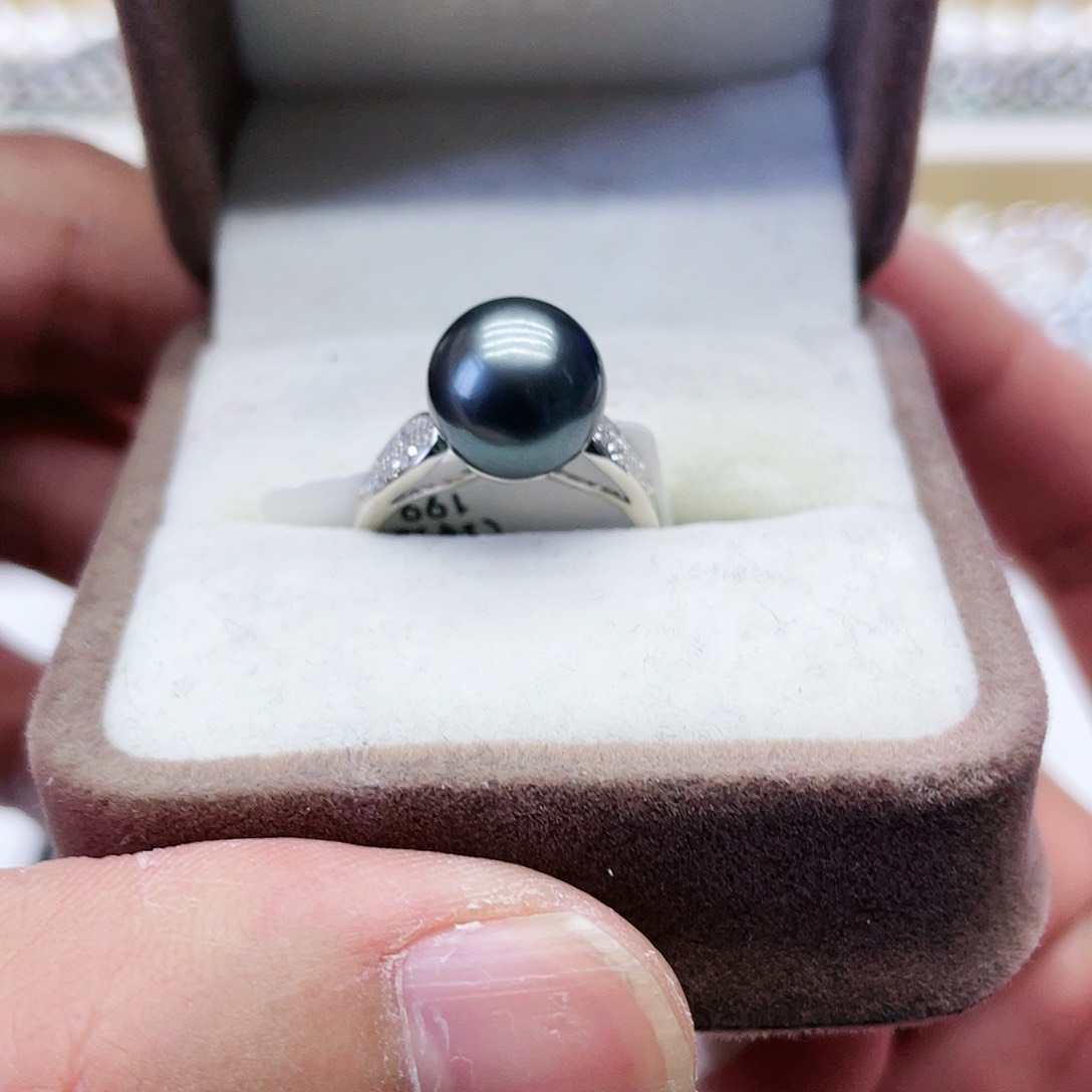 海水珍珠戒指银S925镶嵌