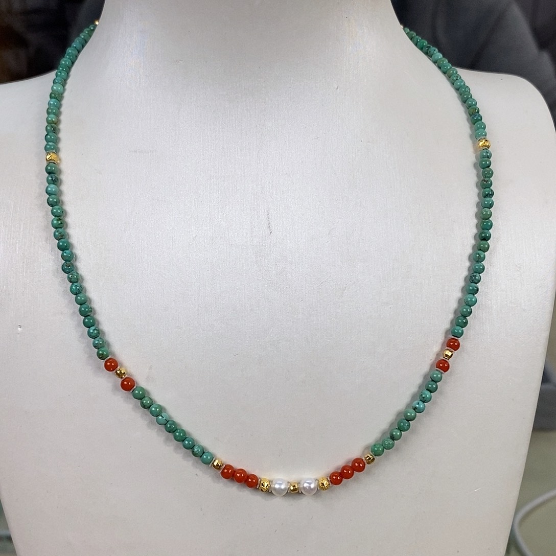 绿松石银S925镀金镶嵌珠宝奇石