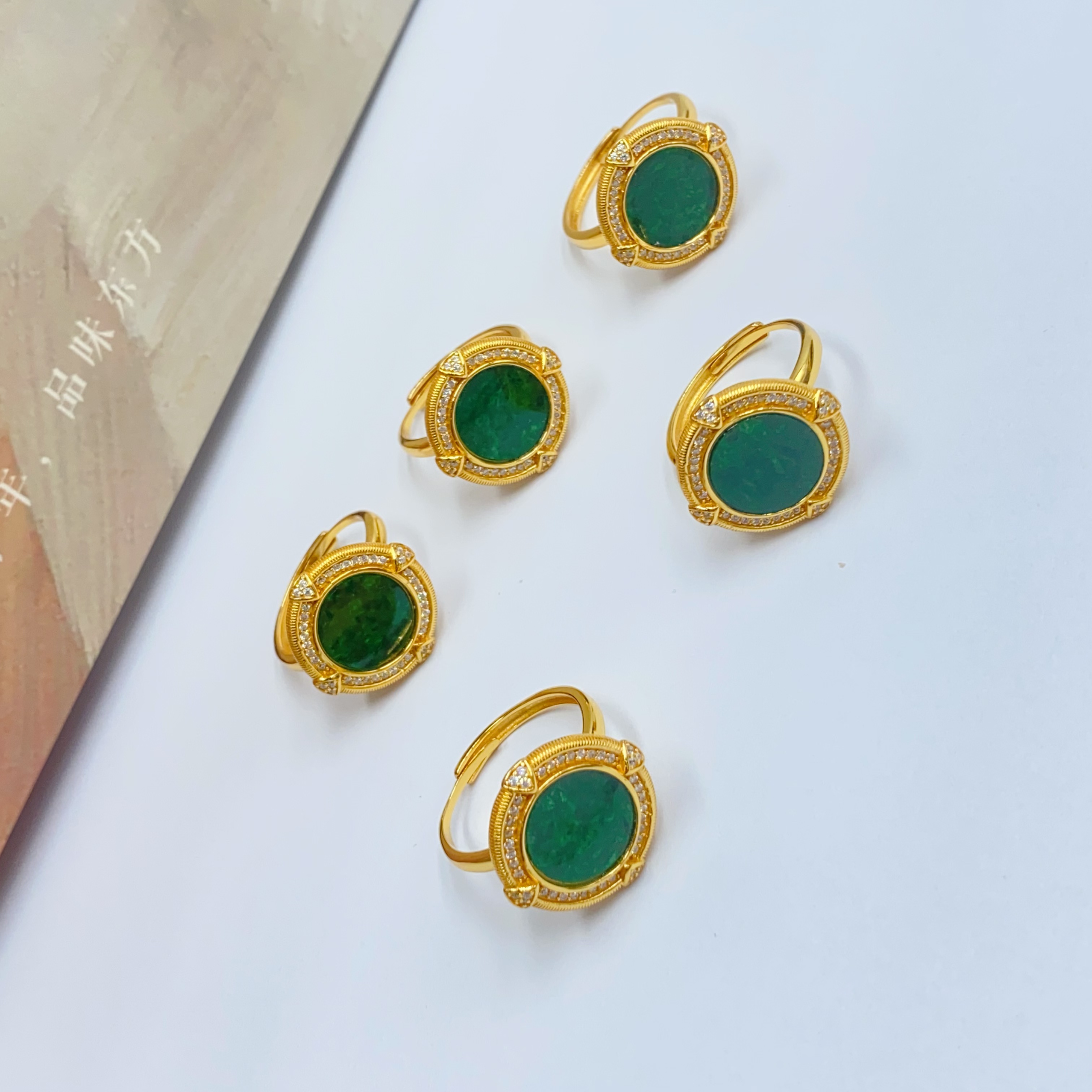 S925银翡翠戒指精美时尚轻奢优雅多样性发货1件