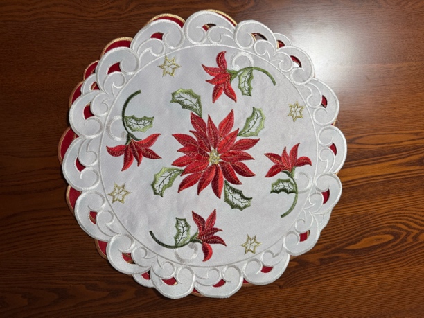 枫叶刺绣桌垫茶几垫茶杯垫新中式桌布