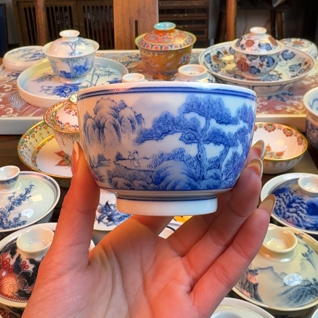 杯重工精工山水杯纯手绘福利