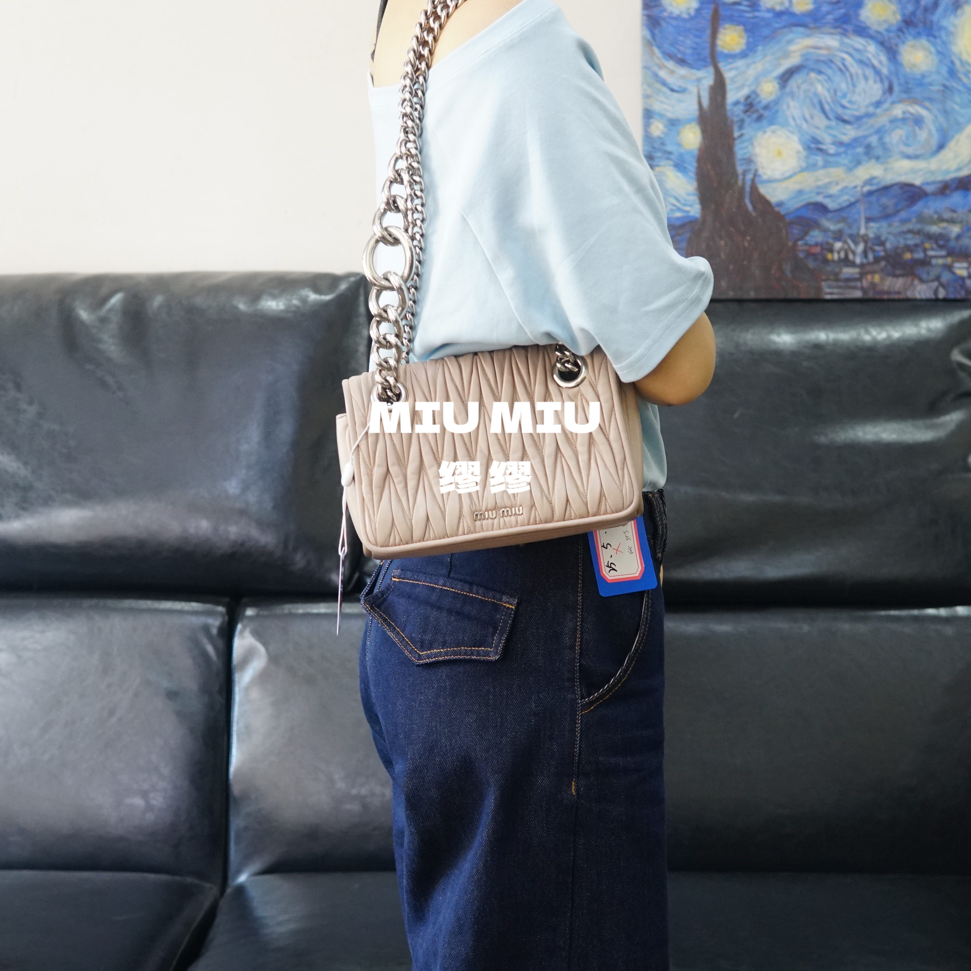 95新 MIU MIU/缪缪 miumiu/裸色褶皱包/EE05224606/4606