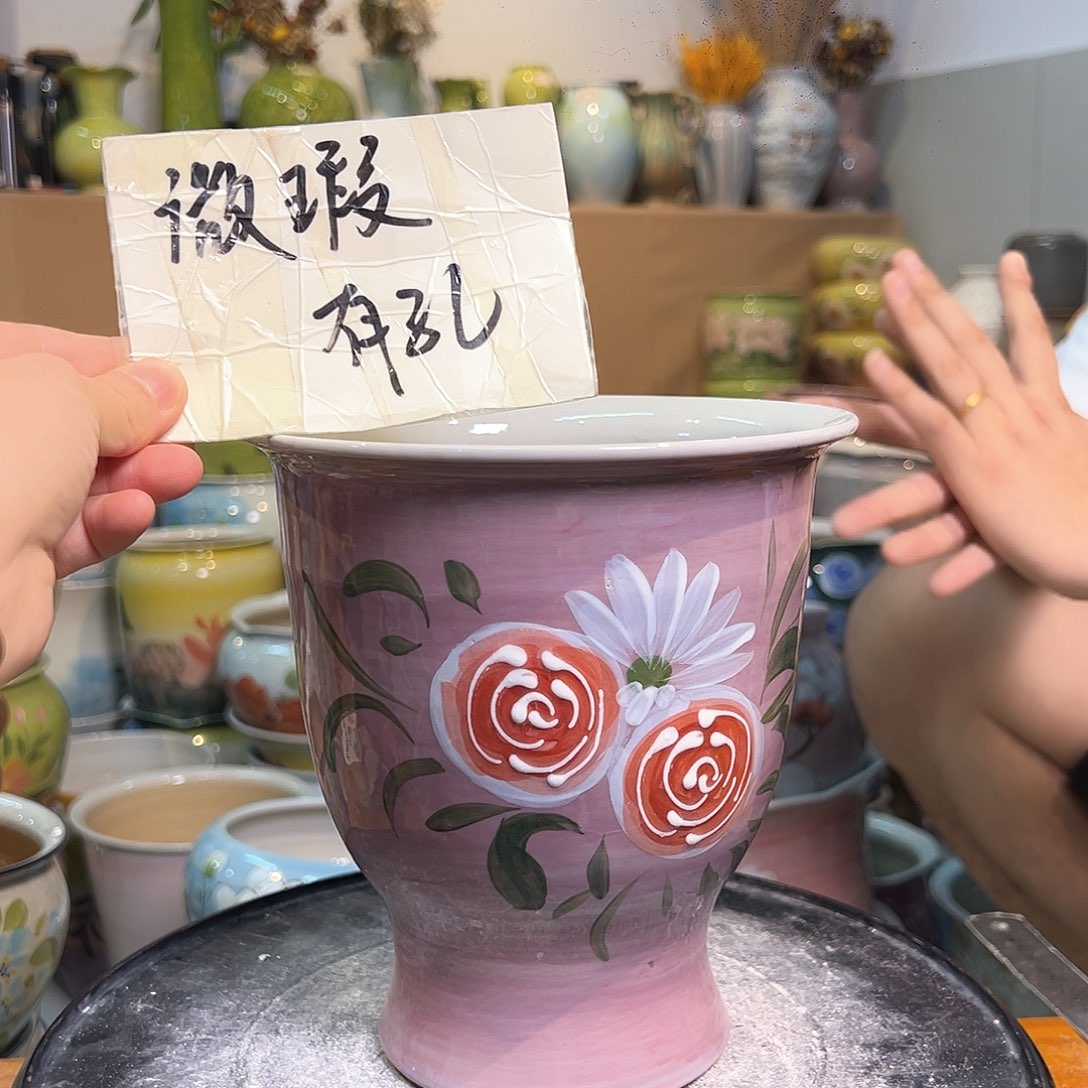 景德镇陶瓷花盆瑕123