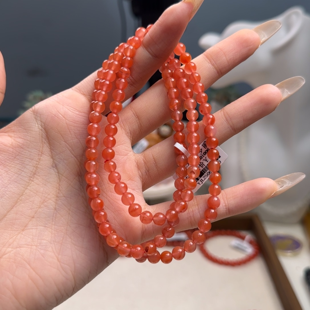 南红玛瑙未镶嵌手串微瑕特价