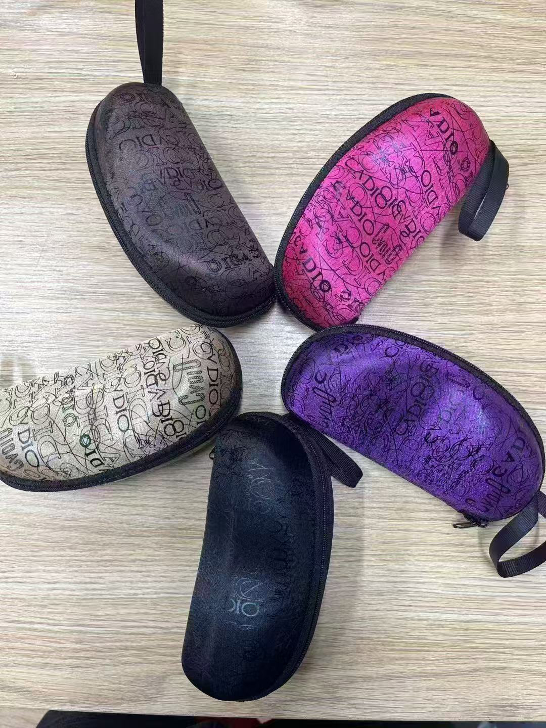 男女通用抗压大容量便携拉链挂绳太阳眼镜收纳盒50个眼镜清洗液