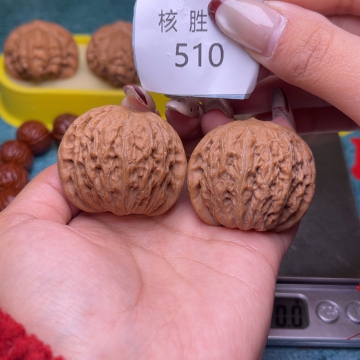 高***高文玩核桃把件铁锤40.510