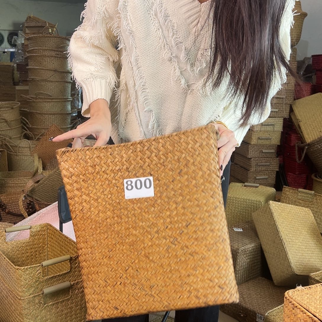 草编草编包/草编收纳盒带瑕疵