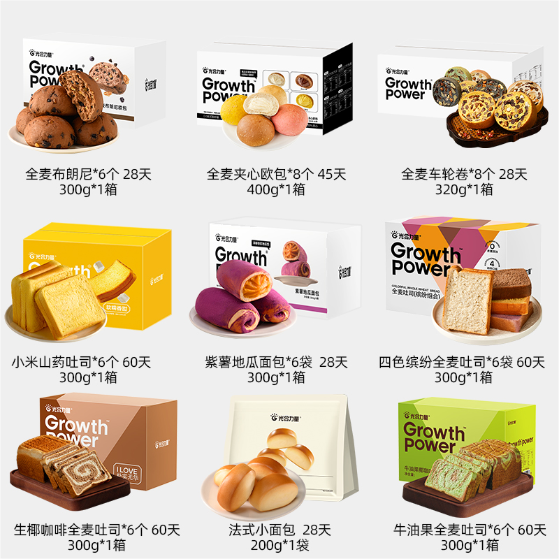 【手动加购  任选4件】光合力量全麦面包夹心欧包美味早餐吐司零食 图片 2