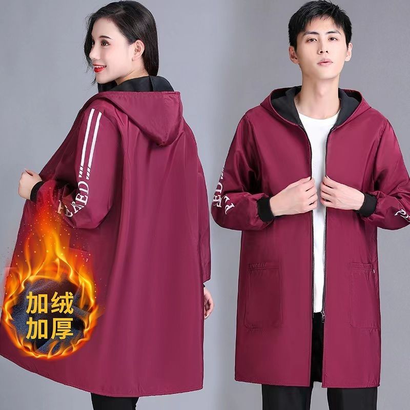 秋冬新款加绒成人男罩衣耐脏防水厨房厚款宽松保暖大褂罩衣女外穿