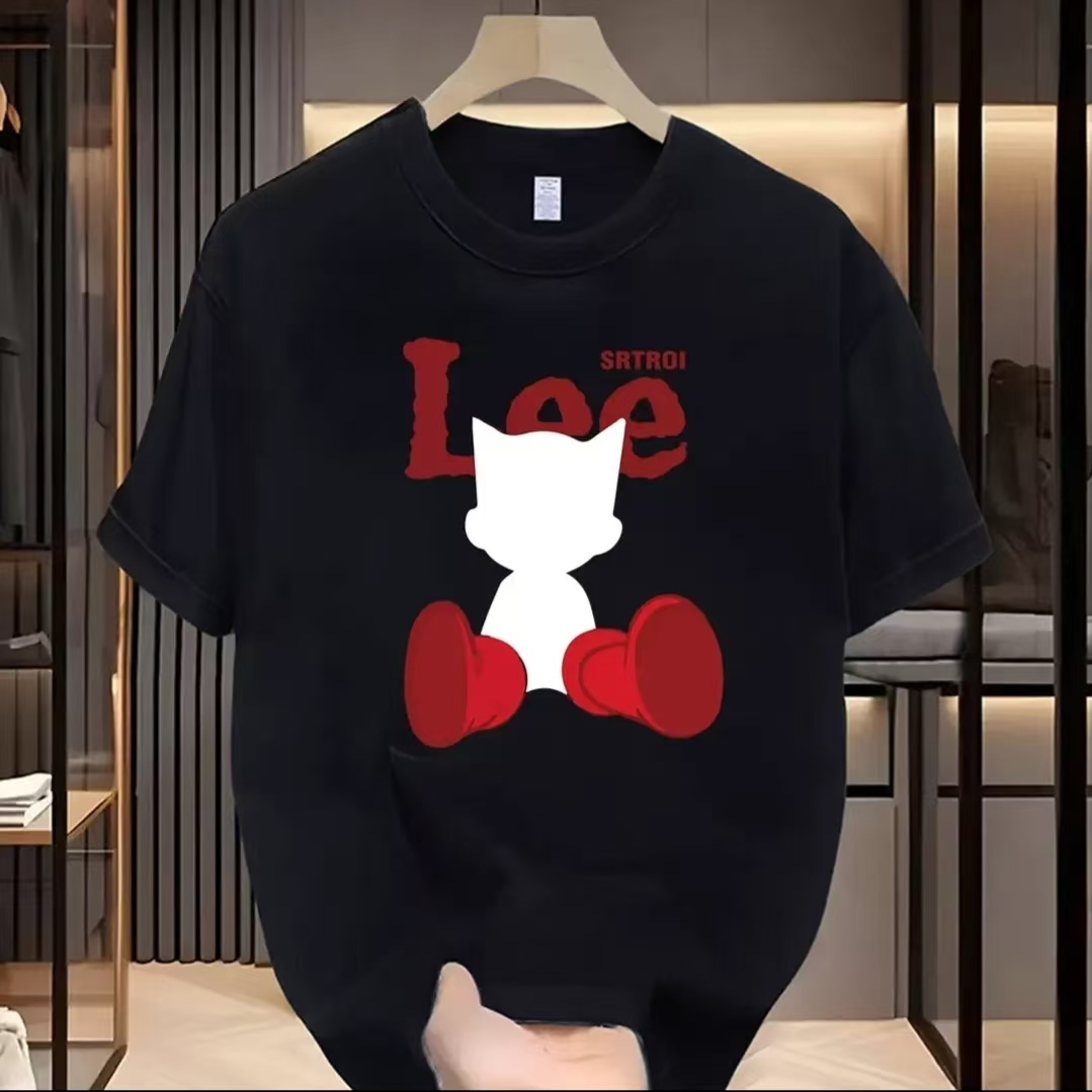 夏季圆领半袖上衣印花T恤时尚夏季休闲韩版潮流ins情侣春夏款