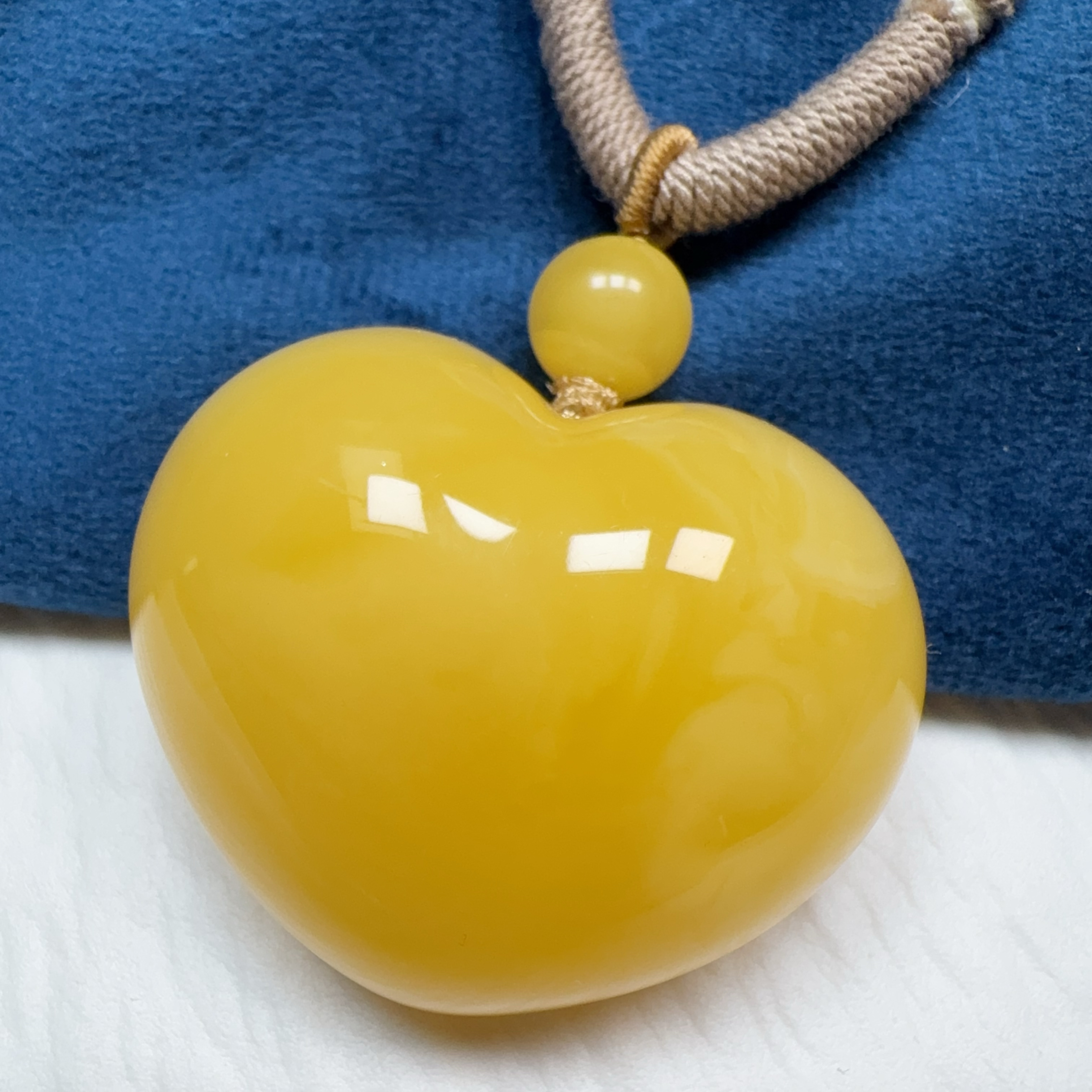 【伟伟鉴定】蜜蜡 爱心 吊坠47/38/23 经典复古百搭气质