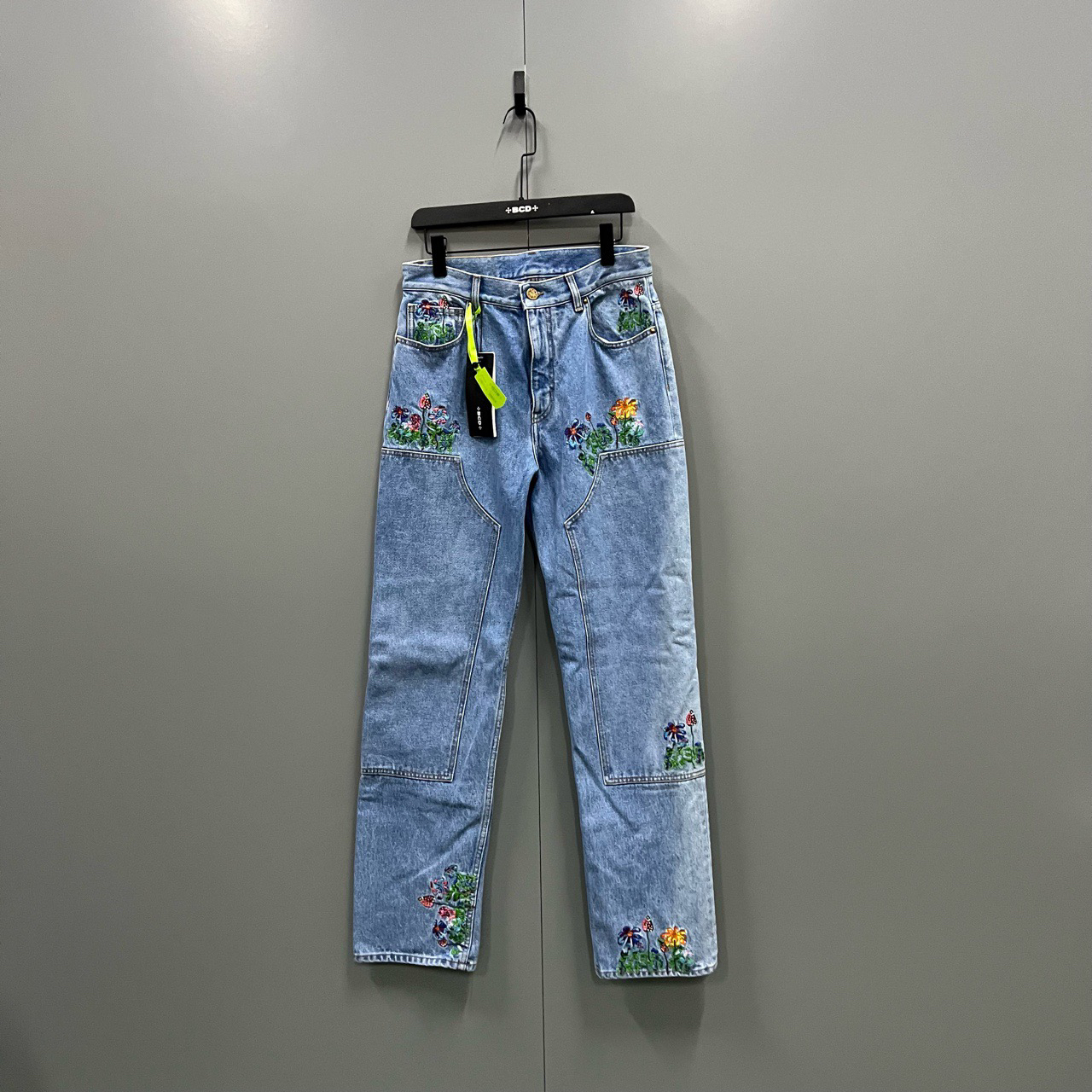 95新 LouisVuitton/路易威登 a9 花卉刺绣图案牛仔裤29码601250