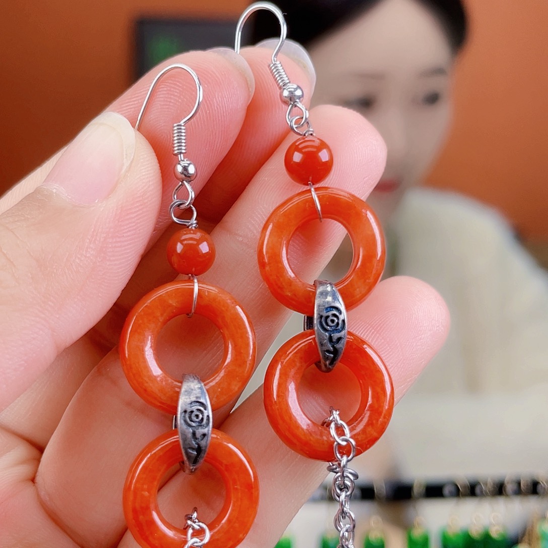 翡翠未镶嵌耳饰饰品