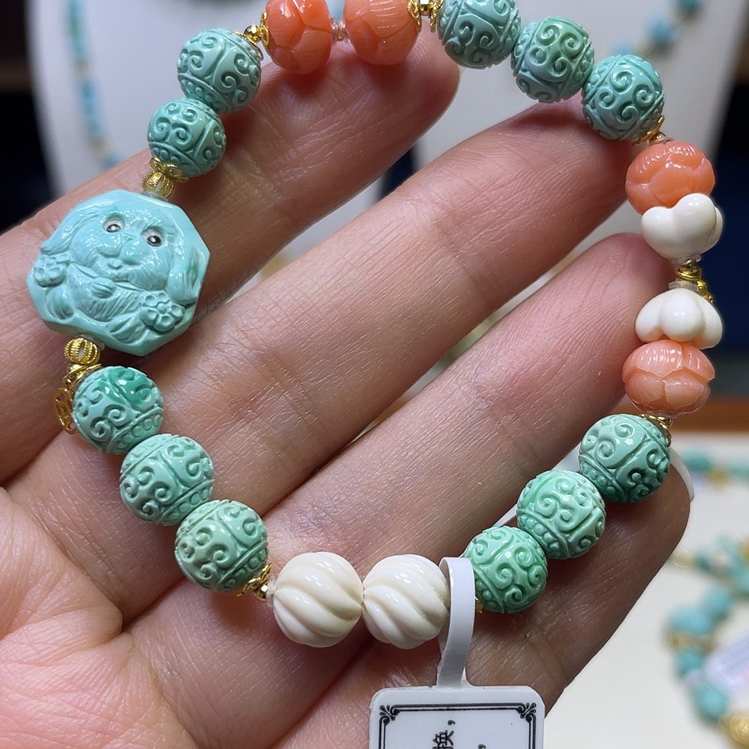 绿松石18K金镶嵌单圈