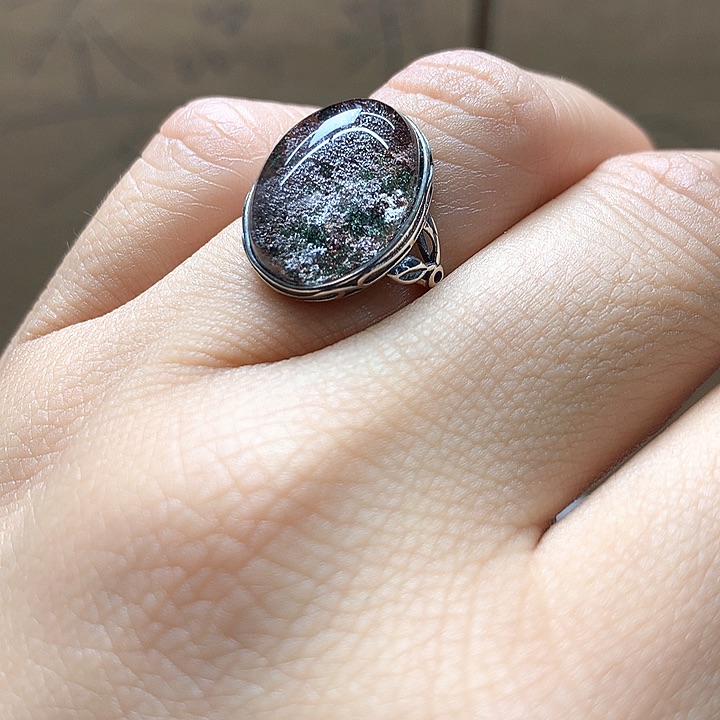 水晶水晶戒指银S925镶嵌