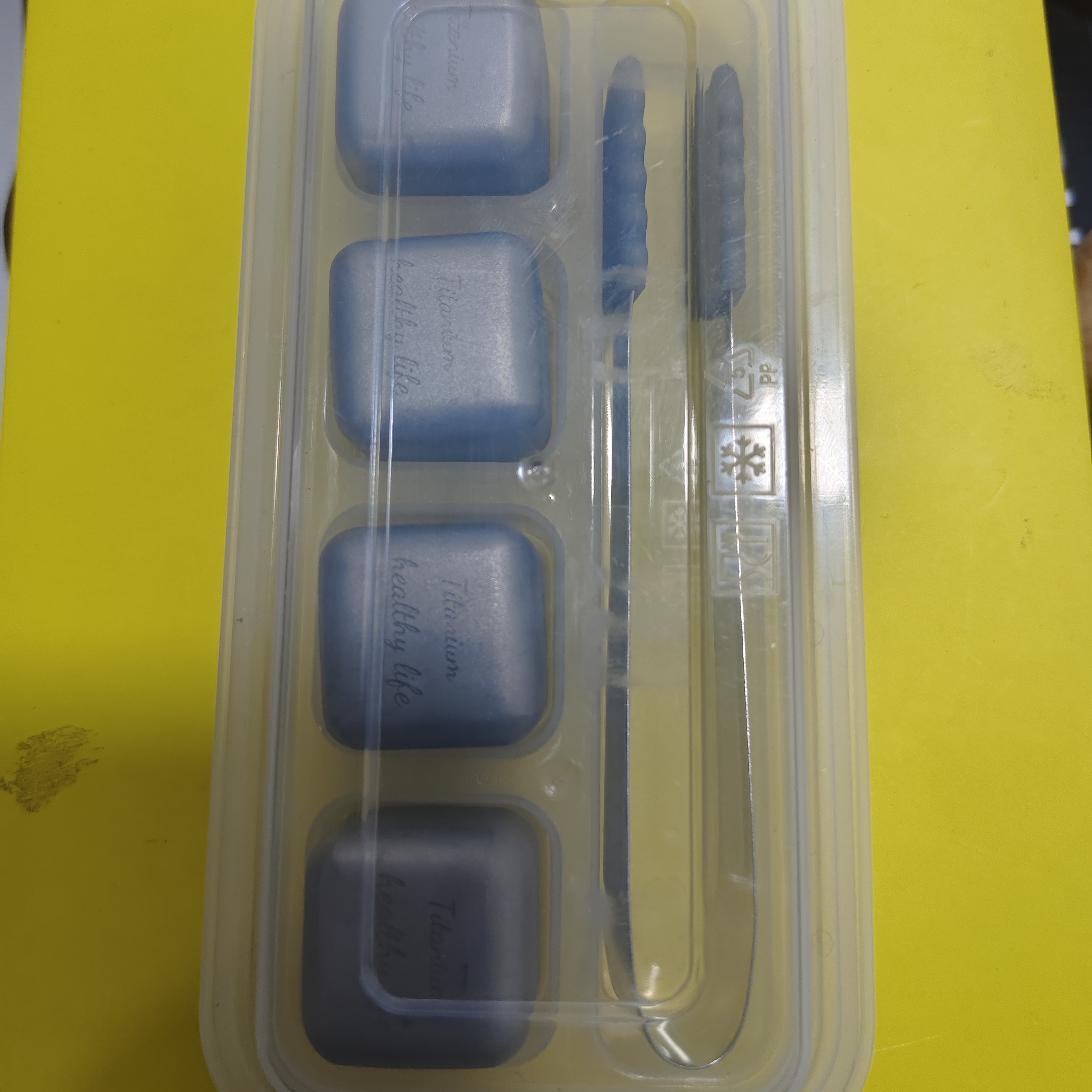 钛净化不锈钢速冻冰块金属冰粒方形冰酒石适用于咖啡饮料