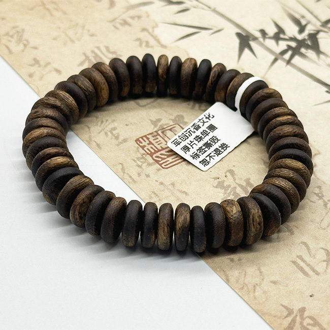 沉香99沉沉香厚片珠13g+单圈高油密老料香韵多样性发1