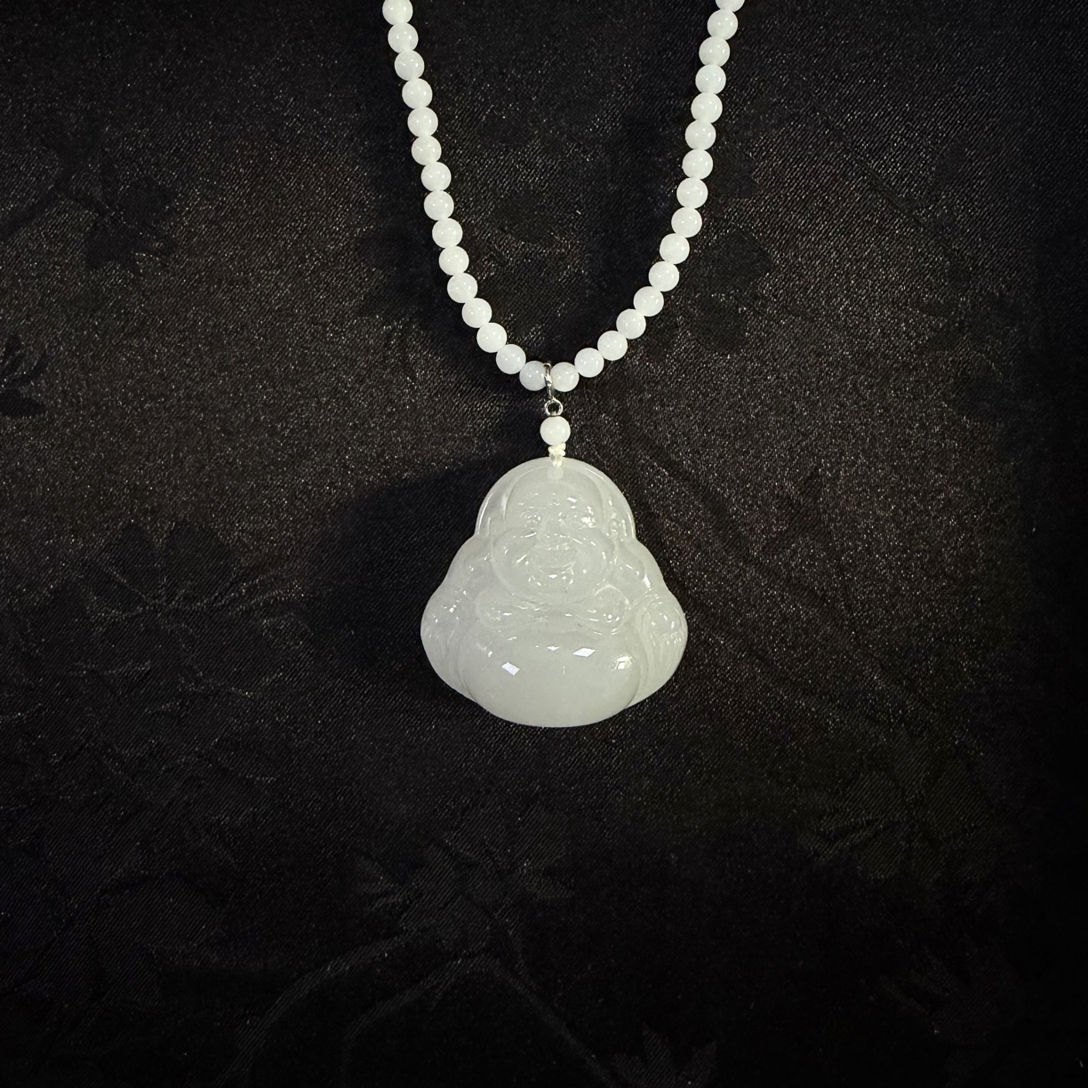 DZ009和田玉精雕白玉佛公吊坠35×35×12mm